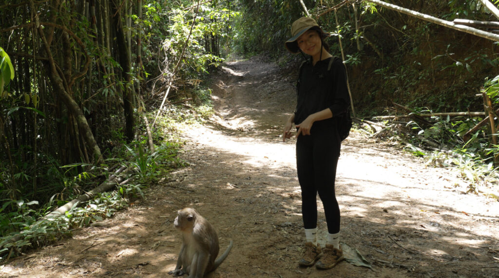 猿と一緒に散歩