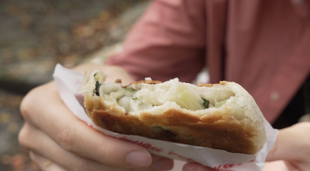 葱油餅の中身